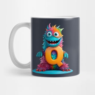 Cute Monster for Kids Alphabet Letter Q Funny Back to School Mug